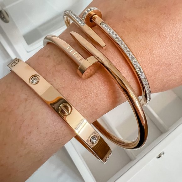 Rose Gold Bangle Bracelet For Girls and Women - Picture 12 of 13